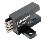 Sensor Óptico Ranurado Tipo Y SiRON K018-6, Cable de 2m y 4 Núcleos, Sensor Fotoeléctrico Ranurado en Forma de Horquilla