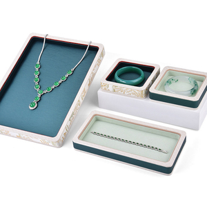 JINSKY Antique Style Jewelry Display Tray <b>Jade</b> Emerald Necklace <b>Bracelet</b> Storage Plate Photography Props - Product Image 4