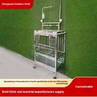 Cage à oiseaux en acier inoxydable résistante à la rouille avec verrouillage sécurisé pour perroquets, plateau d'alimentation pour animaux de compagnie, fourniture d'exportation, vente au détail