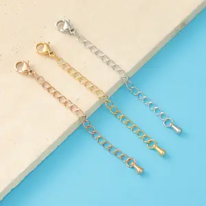 Nouveaux produits fermoir mousqueton à double tête en acier inoxydable chaîne de queue accessoires de bijoux fins pour les femmes