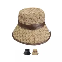 หมวกบักเก็ตมีริบบิ้นสำหรับชาวประมง,หมวก Guccu หมวกเวลส์หรูหราหมวกทรงถังผ้าซาตินสำหรับผู้ใหญ่ใส่กันแดดกลางแจ้ง
