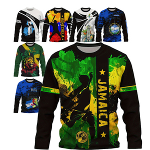 T-shirt con bandiera nazionale personalizzata top Vintage autunno stampa digitale sublimazione t-shirt felpa grafica <span class=keywords><strong>abbigliamento</strong></span> <span class=keywords><strong>uomo</strong></span> moda - Product Image 1