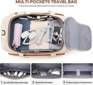 35 एल स्पोर्ट्स ट्रैवल जिम डफिल बैग पुरुषों और महिलाओं के लिए जूते और लैपटॉप डिब्बों के साथ हवाई यात्रा बैकपैक - Product Image 4