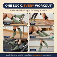 Chaussettes de yoga antidérapantes à faible MOQ, avec logo personnalisé, design en dentelle tendance, et sangle de cheville, idéales pour le ballet et le Pilates