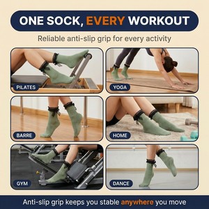 <span class=keywords><strong>Calcetines</strong></span> de Yoga con Diseño de Encaje, Logotipo Personalizado, <span class=keywords><strong>Antideslizantes</strong></span>, con Correa en el Tobillo, para Ballet y Pilates, MOQ Bajo - Product Image 5