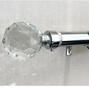 Prices Curtains Rods Selling Single Curtain Rod Iron Accessories Finial Rods Crystal Ball Finial Glass Acrylic Glass Metal End Piece Curtain Rod Ball