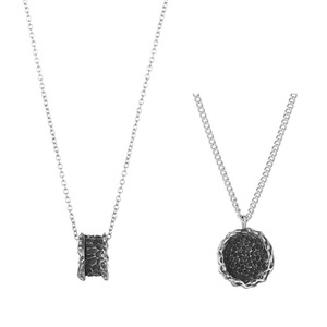 Abyss Retro Punk Couple Necklace Geometric Distressed Pendant Collarbone Chain Gift Jewelry - Product Image 4