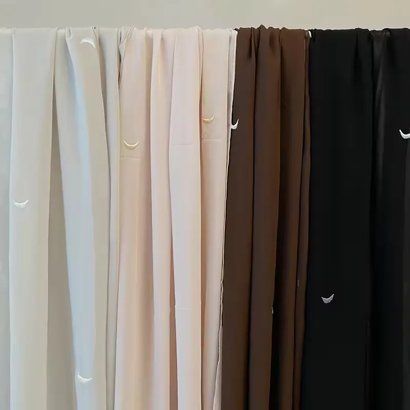 Individueller Premium koreanischer chiffon bestickt Mondluxus Hijab Schleier Großhandel muslimisches Hijab für Frauen