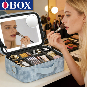 Pochette cosmétique OBOX avec LED pour débutants, pochette portable pour les courts séjours et l'usage quotidien - Product Image 2