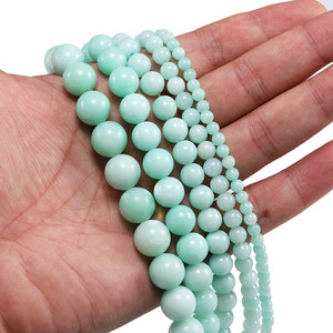 ลูกปัดหินแคลเซโดนีสีเทียนเหอ ทรงกลม พลอยธรรมชาติ สำหรับทำสร้อยข้อมือ ขนาด 6 มม. 8 มม. 10 มม. 12 มม. 14 มม. - Product Image 5