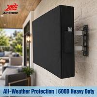 Funda para TV de Exterior Impermeable, Resistente a los Rayos UV y Ecológica, con Revestimiento Plateado, Bolsillo para Control Remoto, Tela Oxford Resistente y Cierre de Velcro