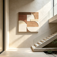 Impression décorative abstraite Art déco moderne sans cadre, art mural suspendu pour la décoration d'hôtels et de maisons, toile carrée/bois, multi-pièces