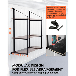 מדפי מכולות תלת-שכבתיים תלויים בהתאמה אישית באיכות גבוהה של JH-Mech, תושבות פלדת פחמן שחורה, מתלה למכולות משלוח - Product Image 2