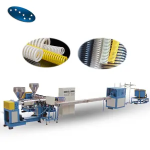 PVC pipe extrusion line PVC spiral suction hose making machine with water discharge