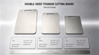 100% Zuiver Titanium Snijdplank Dubbelzijdig, Voedselveilig, Vlees & Groente Snijdplank Set van 3 met Rek