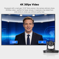 4K AI Auto-Tracking PTZ-Kamera NDI HX2 Free-D 20-fach Zoom USB für LAN PoE für Meetings, Konferenzen, Live-Streaming, Kirchen