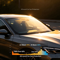 Film solaire pour vitres de voiture, 20% VLT, haute réjection de chaleur, PET, protection UV 99%, protection IR 90%, anti-rayures, garantie 5-10 ans