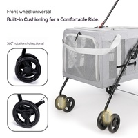 Poussette pliable pour chien à 4 roues, légère, tout-terrain, en tissu Oxford, écologique, ABS, 15 kg