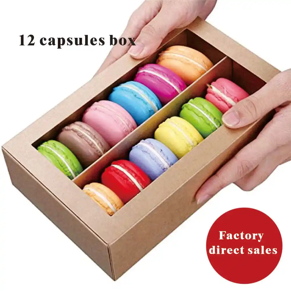 Nhà Cung Cấp Vàng Giá Rẻ Tùy Chỉnh Hộp 12 Macaron Hoa Trong Suốt Bán Sỉ