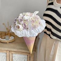 Emballage de fleurs Rose Bouquet Rose Fleuriste Emballage Boîte-cadeau Emballage de fleurs Sac à poignée créative Sac en papier kraft pour fleur