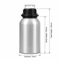 Flacon de parfum chimique premium de 350 ml en aluminium brillant avec bouchon noir classique inviolable