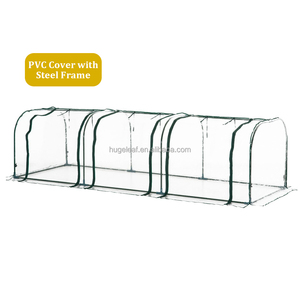 Carpa Túnel para Exteriores con Estructura Metálica y 3 Puertas con Cierre, Lona de PVC Transparente, Mini Invernadero Ecológico para Jardín, Marca HUGELEAF - Product Image 1