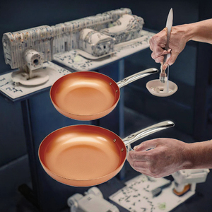 Juego de utensilios de cocina de inducción de aluminio de 8'', 10'' y 12'', sartén ecológica para cocinar en casa, sartén de cobre con base de acero inoxidable, apta para horno - Product Image 2