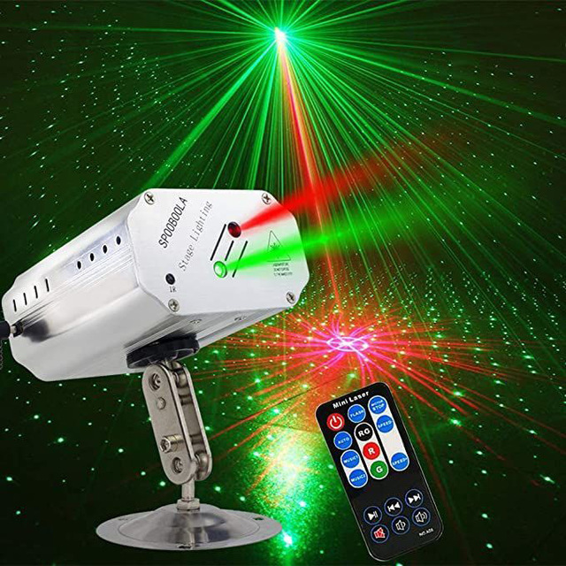 24 Patterns Mini Lazer Light Disco Party Lights Christmas Beam Laser Stage Lighting
