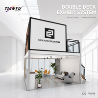 TIANYU Stand d'exposition modulaire à double étage, montage rapide, pour produits de soin, présentoir portable pour salon professionnel