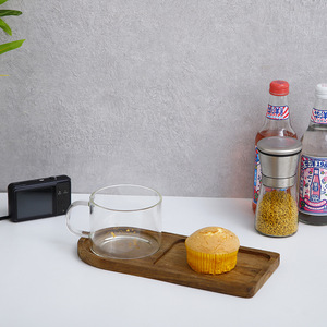 Plateau rectangulaire en bois de style japonais, en bambou, design simple, pour tasses à thé, collations, pain, pâtisseries, gâteaux, repas à la maison - Product Image 1
