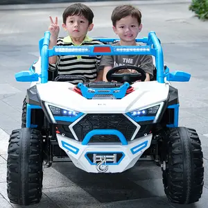 24VBattery Ride Ons 빅 사이즈 2 인승 4x4 어린이 고무 타이어 및 부모 원격 전기 라이드 온 자동차 트럭