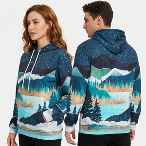 Sudadera con Capucha Unisex, Lisa, Sublimada, de Algodón, Informal, para Otoño, Corte Holgado, Antiarrugas, Ecológica y Transpirable - Product Image 2