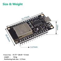 USB tipe-c ESP32 papan pengembangan CH340C WiFi + Bluetooth Ultra rendah daya Dual Core ESP32-Devkitc-32 ESP-WROOM
