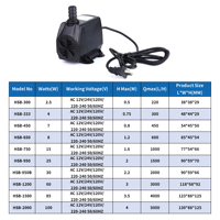 Pompe à eau submersible réglable pour aquarium 45W 2500L/H Haute pression 220V Pompe de fontaine pour étang pour applications de machine-outil
