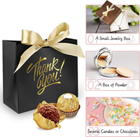 Mini Sachets Cadeaux de Luxe Dorés à la Feuille, Élégants Nœuds pour Mariage, Anniversaire, Baby Shower, Boîtes à Friandises Recyclées et Protégées, Petit Cadeau