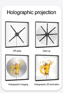 45cm đến 65cm nhà máy ban đầu oed ODM Holographic Board 3D LED hiển thị Hologram fan với Bìa vuông - Product Image 4