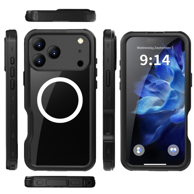 IP 68 Waterproof Magnetic Shockproof Dust Proof Mobile Phone Cover Case for iPhone 17 Air Pro Max 17 Pro 17 Plus