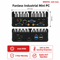 Mini PC Industrial Sin Ventilador Intel N100, DC 12V, HDMI2.0, Intel I226-V 2.5GbE LAN, M.2 2280 NVME, RS485+RS232, SATA3.0