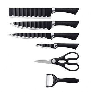 Black Wave <b>Kitchen</b> <b>Knife</b> Set Six-Piece Stainless Steel Chef's & Fruit <b>Knives</b> Sharpness Guaranteed Home Gift Use Comes Colour Box - Product Image 1