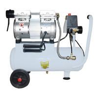 Mini compresseur d'air portable 0,55 kW 10 L, silencieux, sans huile, à piston, refroidi par air et à roulement, avec réservoir d'air électrique