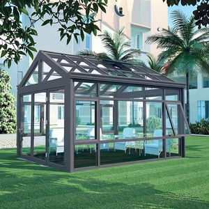 맞춤형 현대 알루미늄 합금 썬룸 방음 차양 유리 삼각형 캠핑용 홈-국경 간 창고 홀 - Product Image 2