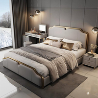 Juego de Muebles para Dormitorio, Cama Queen Size, Doble, Individual, King Size, Letto, Camas Matrimoniales, Muebles de Dormitorio Tapizados