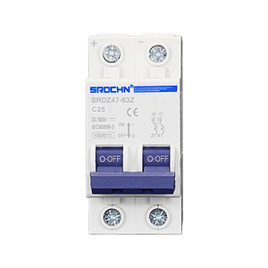Interruptor de ar pequeno do disjuntor fotovoltaico da CC 500V 2P 25A MCB com protetor da sobrecarga feito do material de cobre durável - Product Image 1
