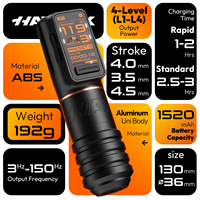 HAWINK Direct Drive draadloze tattoo-machine Oplaadbare tattoo-pen Vervangbare batterijen met dubbele, verschillend gewogen handgrepen