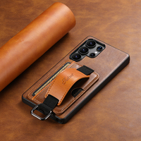 Étui de téléphone SUTENI pour Samsung S26 Ultra avec dragonne, anneau, porte-cartes et support, en similicuir lisse, compatible S25 Plus S24 S23
