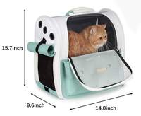 Sac à dos de transport pour animaux de compagnie MJ écologique, pliable, durable, vert, respirant, en tissu Oxford, fermeture éclair, taille personnalisée