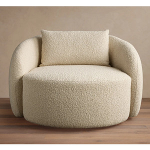 Fauteuil pivotant incurvé <span class=keywords><strong>de</strong></span> luxe, forme organique personnalisée, chaise <span class=keywords><strong>de</strong></span> lecture pour chambre à coucher, salon, solution d'aménagement intérieur pour toute la maison - Product Image 1