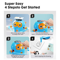 Robot de Dibujo con IA, Juguete Educativo Montessori para Aprender a Pintar, Tarjetas de Aprendizaje, Reconocimiento por Inducción, Máquina de Dibujo Automática, Juego de Plástico