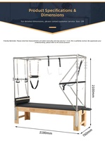 Appareil de Pilates Reformer Professionnel Commercial en Bois Réglable avec Correcteur et Planche de Correction