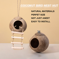 Cachette d'oiseau suspendue maison Hamster nid de sommeil cabane coquille de fibre de coco nid d'oiseau de noix de coco pour Cage